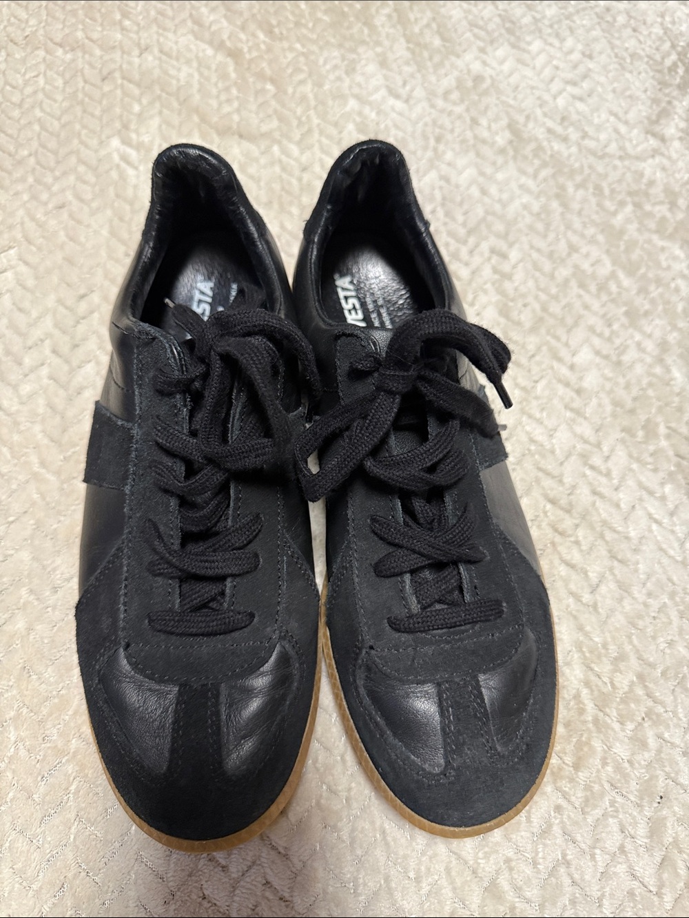 Novesta Black Leather & Suede Sneakers